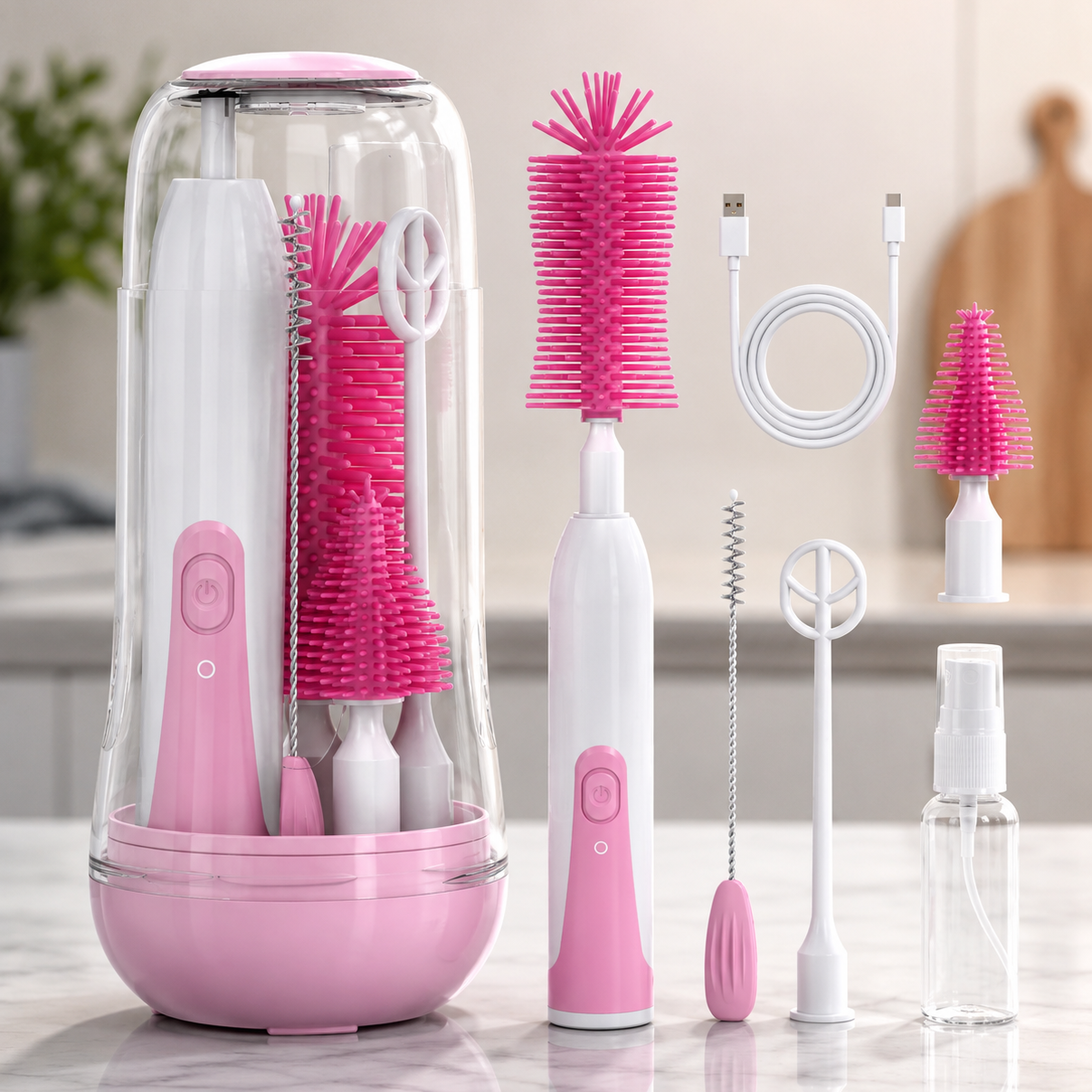 BabyClean Pro™ Sistema Inteligente de Limpieza para Biberones