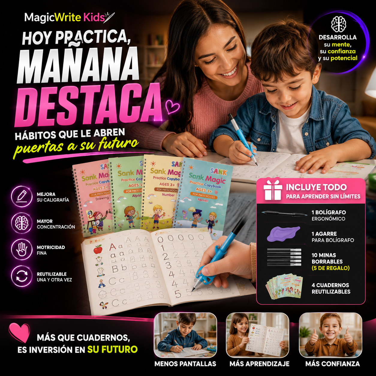 MagicWrite Kids™ | Kit de Práctica Reutilizable