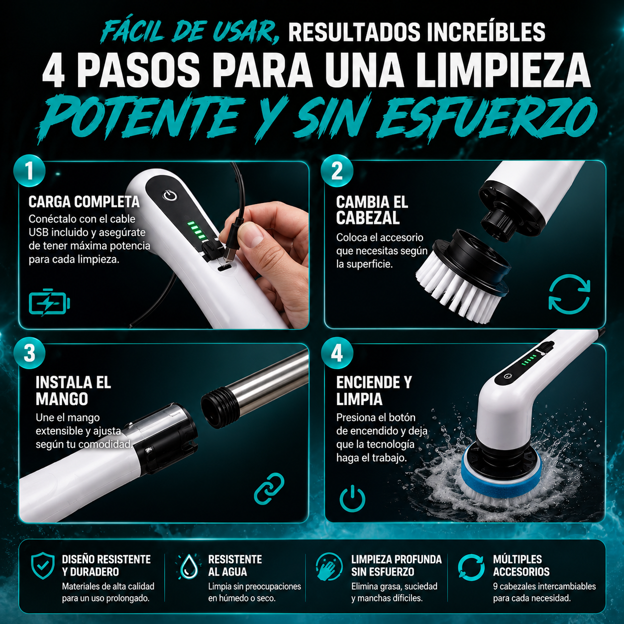 TurboClean Pro™ | Limpiador Eléctrico 9 en 1